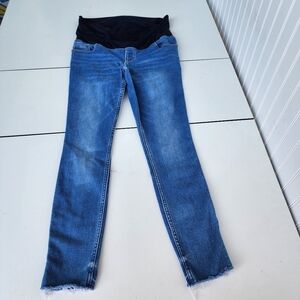 OLD NAVY Maternity Rollover Panel Blue  Skinny Jeans Pants Stretch Size 10 L